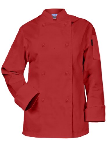 Newchef Fashion Red Ladies Chef Coat Long Sleeves