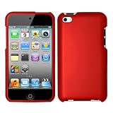 Premium Rubberized Snap-on Hard Crystal Front and Rear Case Cover for Apple iPod Touch 4G, 4th Generation, 4th Gen - red compatible with 8GB / 32GB / 64GB