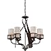 Quoizel KY5006IN Kyle Faux Alabaster Downlight Chandelier Lighting, 6-Light, 600 Watts, Iron Gate (28" H x 28" W)
