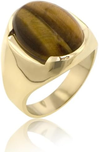 14K Yellow Gold Men's"Tiger Eye" Stone Ring
