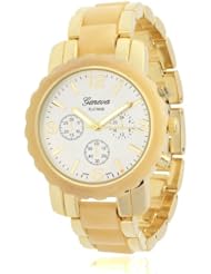 Brinley Co. Womens Stainless Steel Link Watch