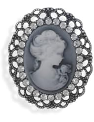 Sterling Silver Cameo Fashion Pin
