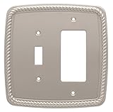 Liberty Hardware 126400 Classic Rope Single Switch/Decorator Wall Plate, Satin Nickel [並行輸入品]