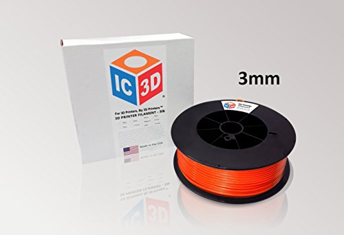 Orange 2.85mm ABS 3D Printer Filament - 2.5kg Spool - Dimensional Accuracy +/- 0.05mm - Professional Grade 3D Printing Filament - Made in USA