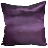 Solid Color 18"x18" Decorative Silk Throw Pillow Cover-Purple