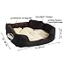 12690 Tierbett Braun Lammfellimitat ca. 60x48x17cm mit Innenkissen + Schmusekissen + Pipi-Schutz-Unterlage