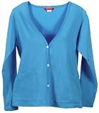 Dickies Button Front Cardigan with Two Front Pockets (XS-2X) in Assorted Colors.