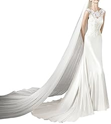 Natural   Waistline Backless Illusion Lace Charmeuse Spring Wedding Dress  with a Chapel Train 