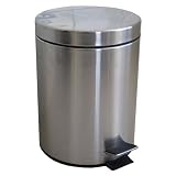 Splash Home 5 Liter Wastebasket/Recycling Bin, Satin Nickel