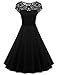 ACEVOG Women's Lace Crochet Sleeveless Cotton Vintage Tea Dress