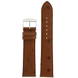 Watch Band Genuine Ostrich Leather Strap 18mm Tan with Quick Release Springs