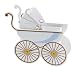 Kate Aspen Classic Pram Favor Boxes with Unique Expandable Bonnets - Set of 24, Blue