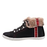 Damen Schuhe, FREIZEITSCHUHE, SCHNÜR BOOTS STIEFELETTEN, 6466-PA, Synthetik in hochwertiger Leder Optik, Schwarz, Gr 40