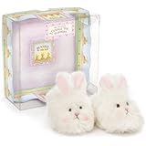 Bunnies by the Bay Bunny Cuddle Toe Slippers, White, 6-12 Months