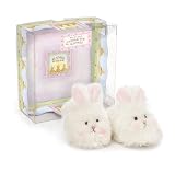 Bunnies by the Bay Cuddle Toe Slippers, White, 6-12 Months