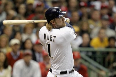 St Louis Cardinals v Milwaukee Brewers - Playoffs Game Six, Milwaukee, WI - October 16: Corey Hart Photographic Poster Print by Jonathan Daniel, 8x12