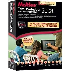 McAfee Total Protection 2008 with SiteAdvisor (5 User Pack)