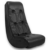 Video Rocker Leather Kid's Chair in Pecan Brown
