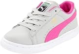 Puma Clyde Leather Lace-Up Sneaker (Toddler) - Gray Violet Raspberry Rose - 7 M US Toddler