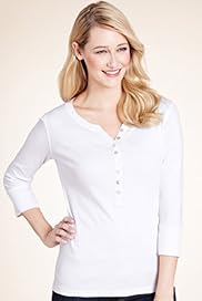 Pure Cotton Henley Neck Lace Trim Top