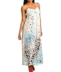 General Print Ankle Length Polyester Spaghetti Strap Sabrina Neck  Maxi Dress  With Ruffles