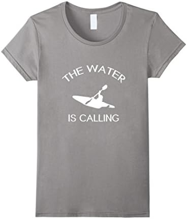 Women's The Water Is Calling Kayaking T-Shirt XL Slate