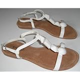 Platino Womens safara wowhite patent beach sandals