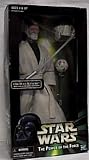 Star Wars Power of the Force 12" Obi-wan Kenobi Doll Figure with Glow in the Dark Lightsaber By Hasbro