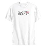 T-Shirt White " Elegant Flag Rockport " Maine Usa City