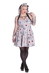 Plus Size Shirred Halter Polka Dot Print Cotton/Elastane Mini Dress 