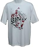 Men`s Miami Heat #1 Michael Beasley Splatter White Tshirt - 2XL