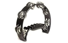 Half Moon Black Tambourine: Percussion Tamborine in Black