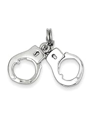Sterling Silver Polished Movable Handcuffs Charm