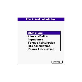 Electrical Calculator for Palm downloadable Software