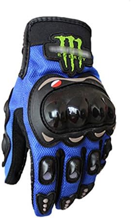 Zappus Men / Women Bicycle Motorcycle Motorbike Riding Cycling Racing Full Finger Gloves Monster Scratch (Blue-Full, XL(9-10cm))