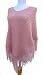 Alpaca Lightweight Poncho - Pastel Pink (100% Hand-knitted and Crocheted/smal...