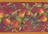 Burgundy Fruit Wallpaper Border