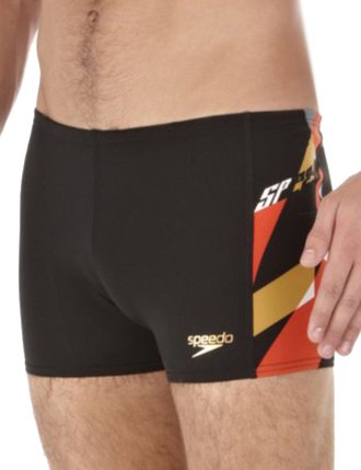 Speedo Herren Badehose Fluid Dive Aquashort, black/lobster/retro gold/iron grey, 8, 804510 Preisvergleich