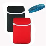 Black-Red Reversable 2 Side Soft Sleeve 10 Inches for Asus Eee PC 1000 + Courage*Wisdom Wrist Band!!!