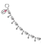 Stainless Steel Ed Hardy Hearts and Skulls 7.5in Bracelet