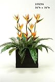 Bird of Paradise Blooms In Rectangle Wood/Wicker Planter