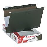 Pendaflex Standard Green 1/5-Tab Hanging File Folders Reinforced with Infopocket 25 Pack (415315)