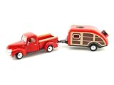 1940 Ford Truck w/ Tear Drop Trailer 1/24 Red