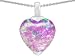 Original Star K(tm) Heart Shaped Created 10mm Pink Opal Pendant in 925 Sterling Silver