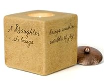 Pavilion Gift Company Comfort Candles 3-1/2-Inch Square Candle Holder, Daughter