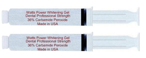 Watts Power White 36% Optimized Deep Stain Teeth Whitening Gels - 2 Huge 10ml Gels
