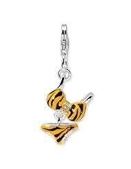 Amore La Vita Sterling Silver CZ Tiger Bikini Charm with Lobster Clasp