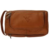West Virginia Mountaineers Deluxe Leather Team Logo Toiletry Bag