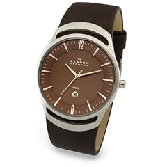 Skagen Herrenarmbanduhr Slimline Leder 597LSLD