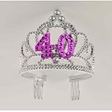 Forum Novelties Happy Birthday 40th Silver Pink Tiara